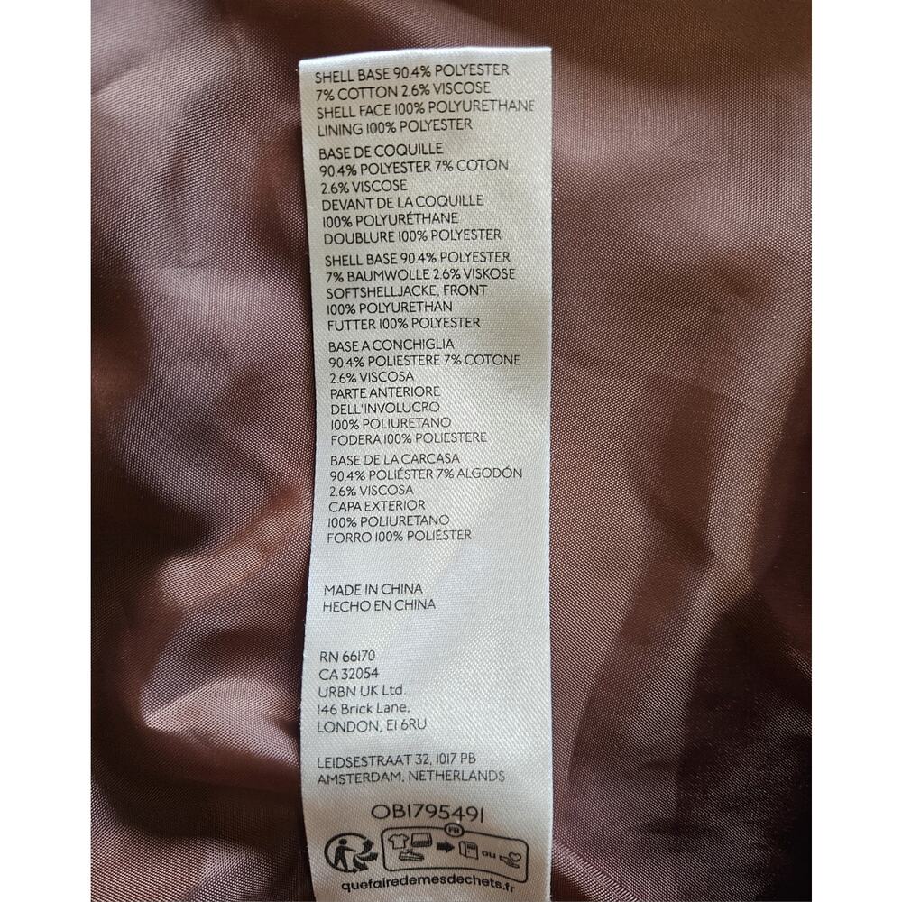 ANTHROPOLOGIE Women's Plus 1X Saige Moto Jacket Brown Faux Leather Snaps Zip 46" - Picture 10 of 11